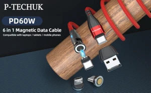 2025 60W Rotating Super Fast Charging Magnetic C Data Cable for Samsung RA18 - Picture 1 of 17