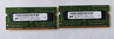 Memoria RAM Micron 2GB PC3-10600S DDR3-1333 SODIMM 1.5V 1Rx8 MT8JSF25664HZ-1G4D1 - Immagine 1 di 2