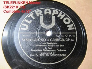 1937 Willem MENGELBERG Beethoven Symphony No 5 TELEFUNKEN Concertgebouw Or 4x 78 - Picture 1 of 2