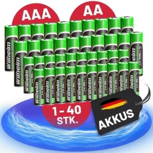 Akku AA Mignon AAA Micro Wilhelm Universal wiederaufladbar NiMh - Bild 1 von 11