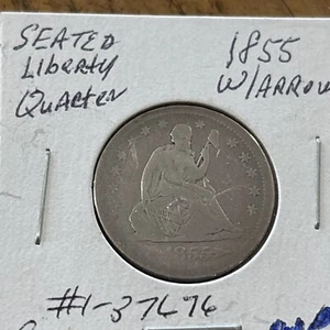 1855 Liberty Seated Quarter With Arrows XF Better Date Variety - Picture 1 of 3