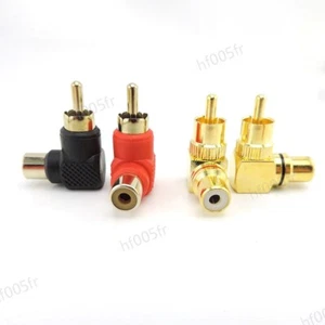 90 Degree RCA Connector M/F Right Angle female to male Plug copper Adapter L - Picture 1 of 14