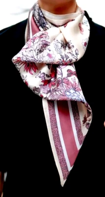 Bufanda 12momme 26"X26" Rosa Estampado Mariposa Pura Morera Satén Seda 65x65cm 4-15 Foto 1 de 4