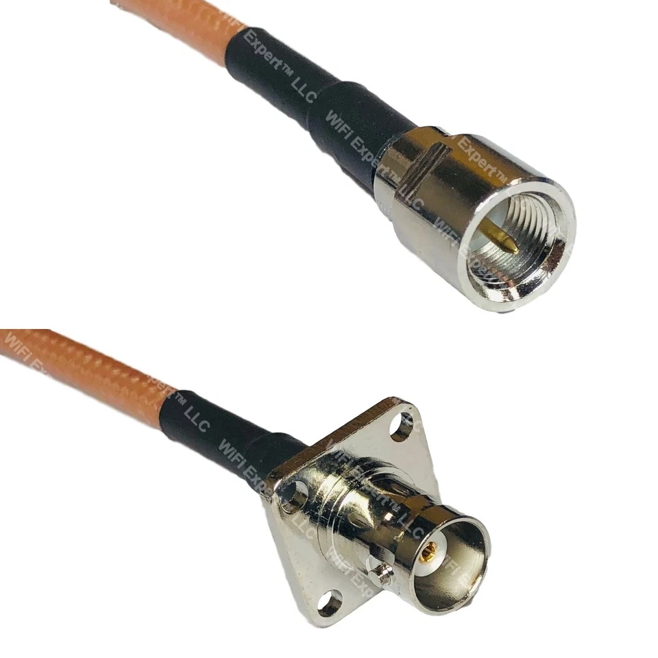 RG400 FME MALE to BNC Flange Female RF Cable FAST-SHIP LOT - Image 1 of 1