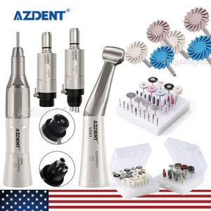 AZDENT Dental Low Speed Handpiece Contra Angle Straight Air Motor /Polishing kit - Picture 1 of 78