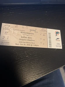 Miami Dolphins 26.10.2008 Full Ticket v Buffalo Ted Ginn 175yd Pennington 314yd - Bild 1 von 3