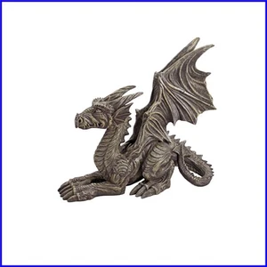 Weathered Grey Dragon Statues - Desmond The Guardian for Outdoor & Living Spaces - Picture 1 of 8