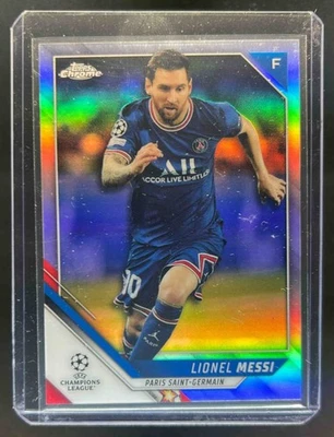 2021 Topps Chrome UEFA Lionel Messi Refractor #100 PSG - Image 1 of 2