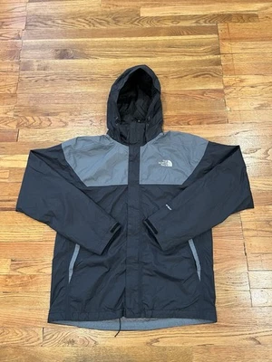 NorthFace Hyvent 3 in 1 Full Zip Hooded Lined Jacket Men M Black/Gray Shell Only - Image 1 of 4