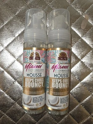 Okay Miami South Beach Rizos, Mousse Potenciador de Rizos, Coco, 7.5 OZ Lote de 2 Foto 1 de 2