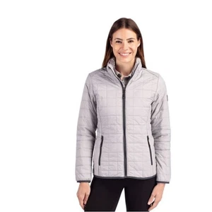 Cutter & Buck Rainier PrimaLoft® Insulated Full Zip Puffer Jacket Gray XS $152 - Picture 1 of 8