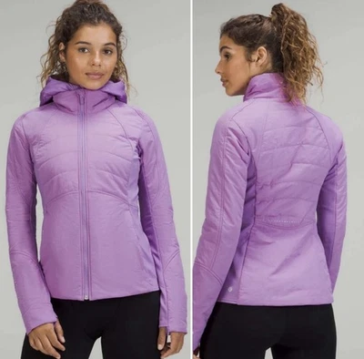 Lululemon Another Mile Jacket Insulated Lightweight Hooded Sz 14 Lilac Purple - Image 1 of 4