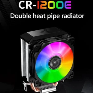 CR1200E 2 Heat Pipe CPU Cooler RGB 3Pin Cooling Fans Heatsink Light Fan Radiator - Afbeelding 1 van 7