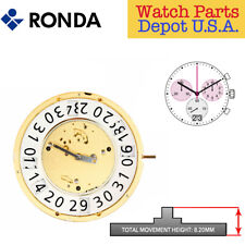 Ronda 8040.B Quartz Chronograph Movement, 3 Hand Date, 3 Eyes Multiple Variation