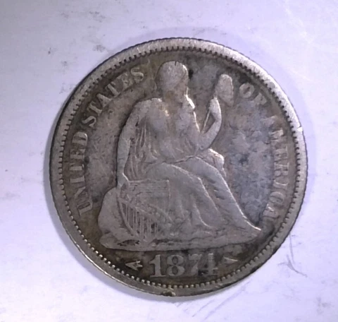 1874  Seated Liberty Dime {{{4525 Cover