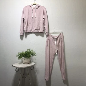 Urban Romantics Gr. L Damen Hoodie Sweatshirt und Hose Set rosa/grau Kordelzug - Bild 1 von 10