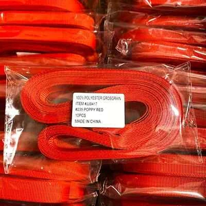 480 Pcs Wholesale Grosgrain Ribbons JJ9417 Poppy Red, 1/2 in Wide, 24 in Long - Picture 1 of 11