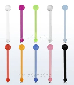 2 Stk. 22G Flexibler Acryl Nasenknochen mit 1,5 mm Ball Top Nasenring Halter - Bild 1 von 2