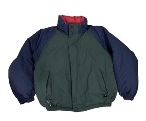 Nautica Men's Reversible Green Down Puffer Hooded Jacket Goose Outdoors Sz L - Picture 1 of 16