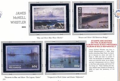 MICRONESIA 2003 WHISTLER PAINTINGS  + 2 S/S MNH ** SHIPS, BRIDGE - Image 1 of 3