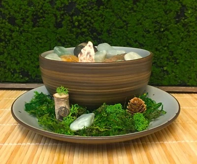 Fuente de gres esmaltado madera tranquilidad bosque jardín zen ENVÍO GRATUITO #913A Foto 1 de 4