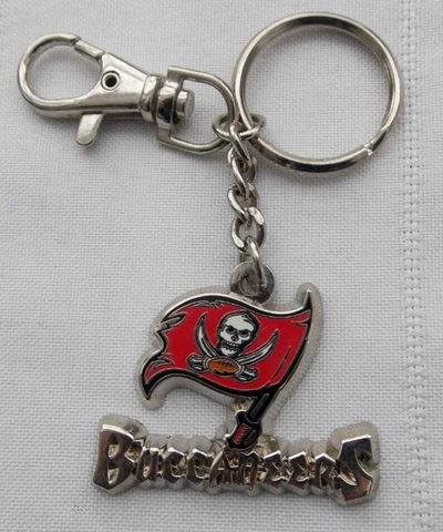 Tampa Bay Buccaneers NFL Logo Football Silver Tone Keychain Key Ring #B78 Cover