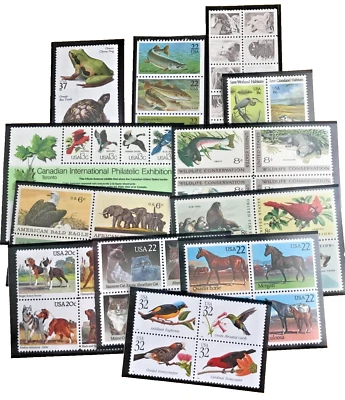 12 UNITED STATES COMMEMORATIVE SETENANT STAMPS MNH WITH MOUNTS - Image 1 of 4