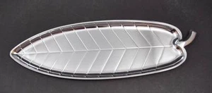 Vintage Chrom Griff Schüssel Schale Teller Blatt Design ca. 14 3/4" - Bild 1 von 12