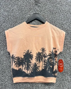 Wonder Nation Peach Palm Tree Top Sleeveless Sweatshirt Knit Top Girls Size 5T - Picture 1 of 8
