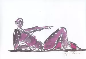LECOQ BRUNO ACRYLIC ON PAPER - Picture 1 of 1