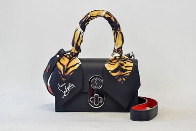 NEW CHRISTIAN LOUBOUTIN Elisa Leather Bag Silk Scarf Top Handle Shoulder Bag - Image 1 of 4