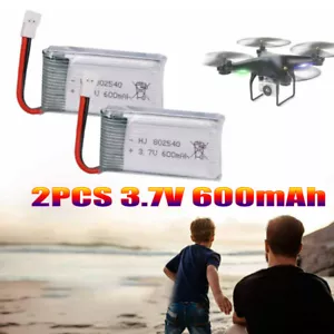 2PCS 600mAh 3.7V LiPo Battery XH2.54 Plug with USB Cable for RC Drone Quadcopter - Picture 1 of 7