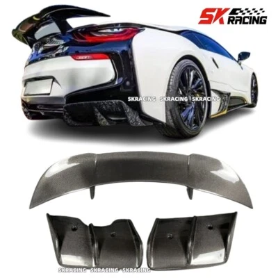 Difusor de parachoques trasero de fibra de carbono + kits de alerón para BMW i8 cupé 2014-2020 Foto 1 de 4