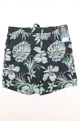 Pantalones Cortos de Natación Speedo Tech Volley Para Hombres UPF 50 Forro Cómodo Negro Azul M L XL Foto 1 de 4