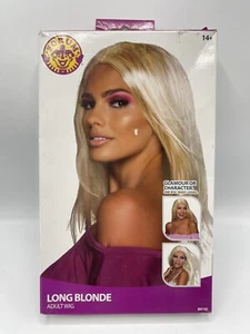 Forum Novelty 18” Long Blonde Adult Wig BW102 Fancy Dress Hen Do - DAMAGED BOX - Picture 1 of 8