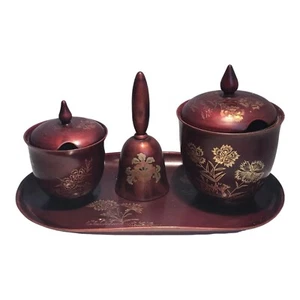 DE COLECCIÓN OCUPADO JAPÓN FIRMADO MARUNI CONDIMENTO METÁLICO AÑOS 50 8 PIEZAS - Imagen 1 de 13