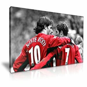 Ruud van Nistelrooy Cristiano Ronaldo Poster Bilddruck Leinwand Kunst 76x50cm - Bild 1 von 2