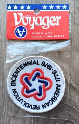 American Revolution Bicentennial 1776-1976 Round Embroidered Patch Voyager - NOS - Image 1 of 2