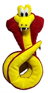 Cobra Snake Plush Stuffed Animal Red Yellow With Fangs BJ Toy Co Over 5ft Long - Picture 1 of 10