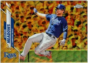 2020 Topps Chrome Gold Wave Refractor Austin Meadows #37/50 *TAMPA BAY RAYS* - Picture 1 of 2