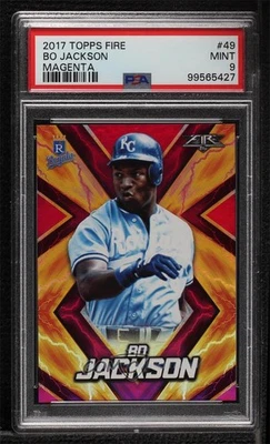2017 Topps Fire Magenta /25 Bo Jackson #49 PSA 9 MINT - Image 1 of 2