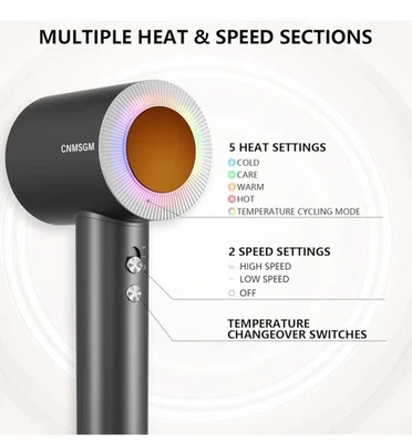 Hair Dryer, 160000 RPM Prol High-Speed Blow Dryer 2 Billion Negative Ionic - Image 1 of 3