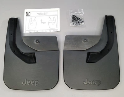 Nuevos protectores contra salpicaduras moldeados traseros originales Mopar 8221533 para Jeep Wrangler 18-24 Foto 1 de 4