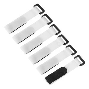 6 Pcs Battery Tie Down Straps,0.8"x6" White Nylon Hold Down Hook Loop Strap - Afbeelding 1 van 6