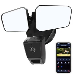 Smart Floodlight Camera Outdoor, LED Motion Sensor Security Camera Light with... - Picture 1 of 9