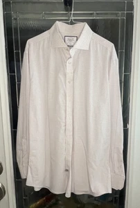 CHARLES TYRWHITT Mens Slim Fit Non-Iron Window Pane  Shirt Purple/White 17/34 - Picture 1 of 4