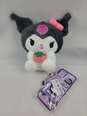 Funda de felpa y teléfono Sanrio Kuromi para Galaxy A03s Foto 1 de 4