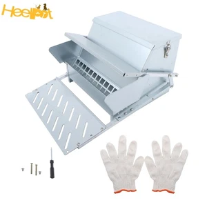 Alimentadores automáticos de aves de corral de acero galvanizado de alta calidad con tapa resistente a la intemperie - Imagen 1 de 12