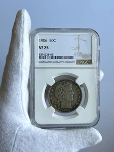 1906 Barber Half Dollar 50C NGC VF25 - Picture 1 of 4