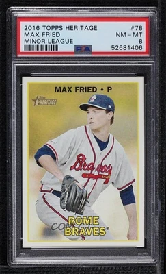 2016 Topps Heritage Minor League Edition Max Fried #78 PSA 8 - Image 1 of 2